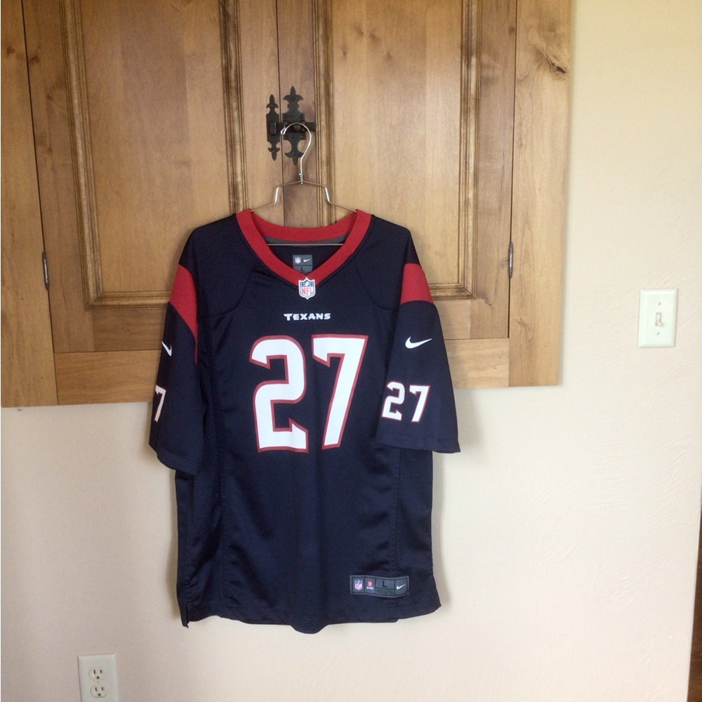 Nike Texans Miller # 27 navy and red NFL Jersey